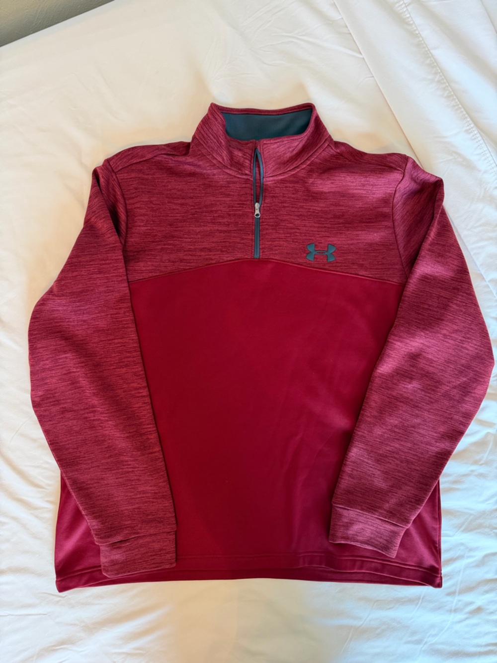 Under Armour Men's Quarter-Zip Pullover Sweater - Burgundy and Heather